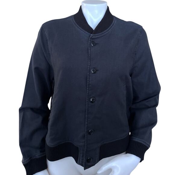 The Great. The Swingy Charcoal Bomber Jacket Hig-Low Silhouett Charcoal 2/M - Picture 1 of 12